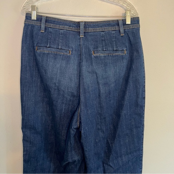 Talbots Flawless Womens High Rise Wide Leg Crop Jeans Sz 12 Curvy Med Wash Denim - Picture 6 of 9